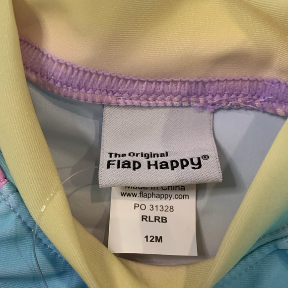 NWT Flap Happy Long Sleeve Rash Guard, Rainbow Ombré, UPF 50+, 12M - Picture 4 of 7